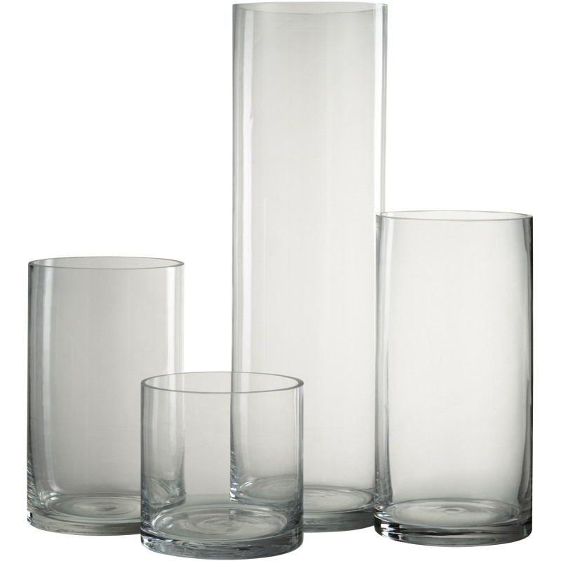 Vase Cylindrique XL Eca Hauteur 50 cm en Verre Transparent - 2