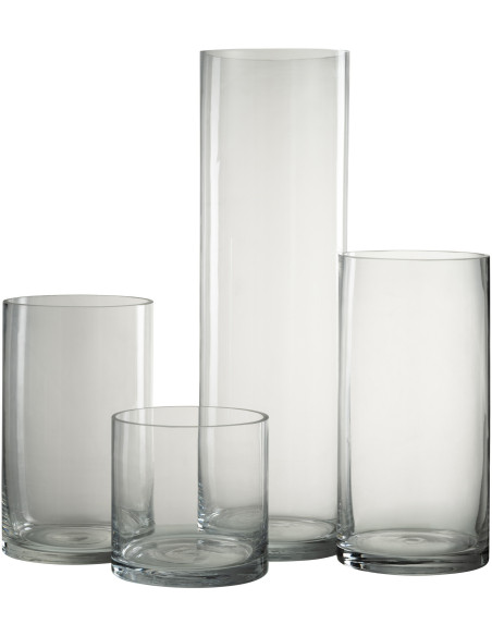 Vase Cylindrique XL Eca Hauteur 50 cm en Verre Transparent - 2
