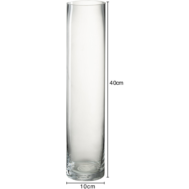 Vase Cylindrique Joma Hauteur 40 cm en Verre Transparent - 2