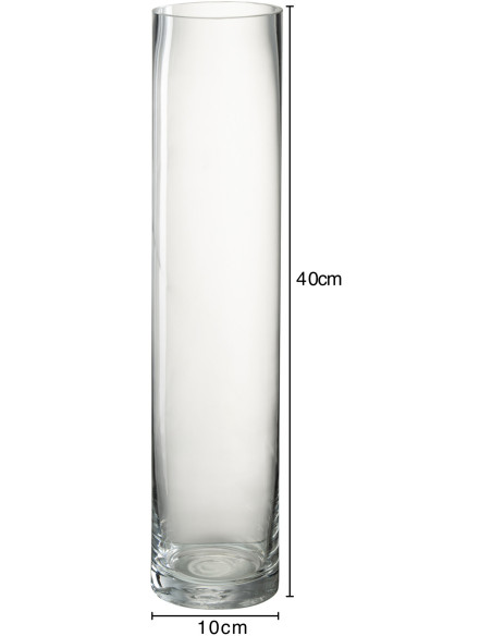 Vase Cylindrique Joma Hauteur 40 cm en Verre Transparent - 2