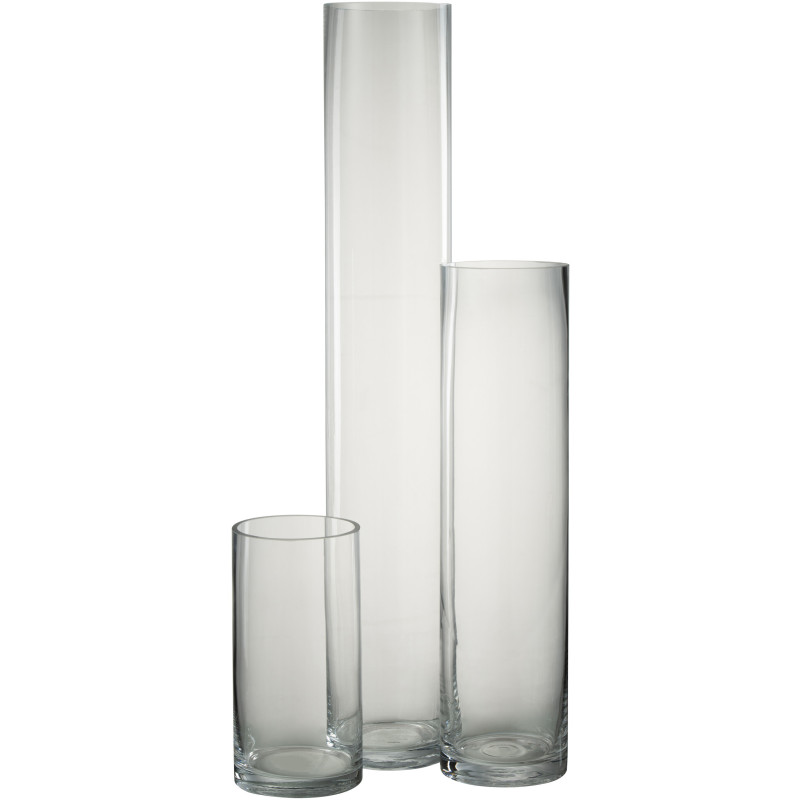 Vase Cylindrique XL Joma Hauteur 60 cm en Verre Transparent - 2