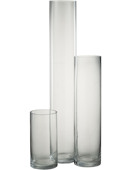 Vase Cylindrique XL Joma Hauteur 60 cm en Verre Transparent - 2