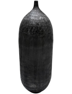 Vase moderne Ovale XXL Hauteur 100 cm en Métal Noir Amaran - 1