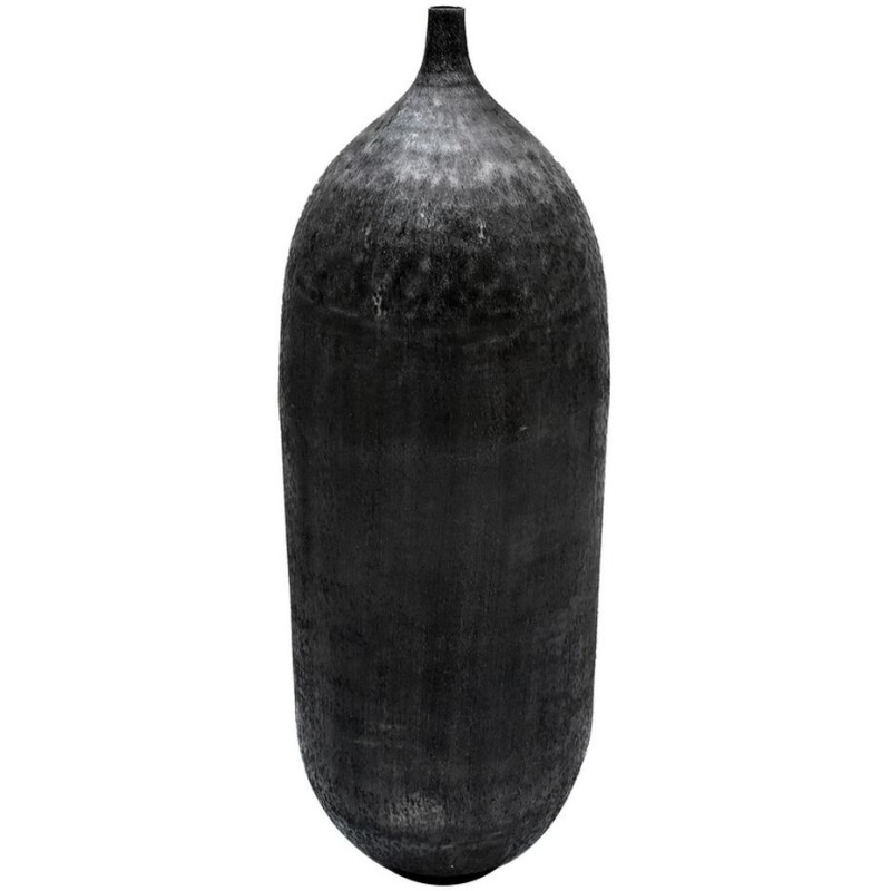 Vase moderne Ovale XXL Hauteur 100 cm en Métal Noir Amaran - 1