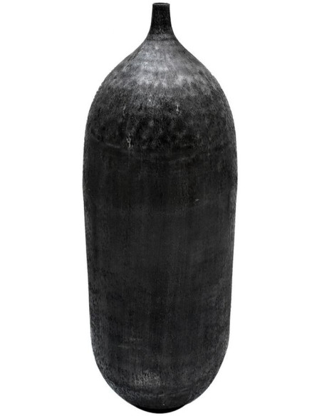 Vase moderne Ovale XXL Hauteur 100 cm en Métal Noir Amaran - 1