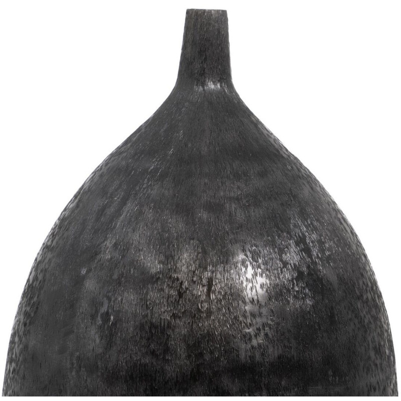 Vase moderne Ovale XXL Hauteur 100 cm en Métal Noir Amaran - 4