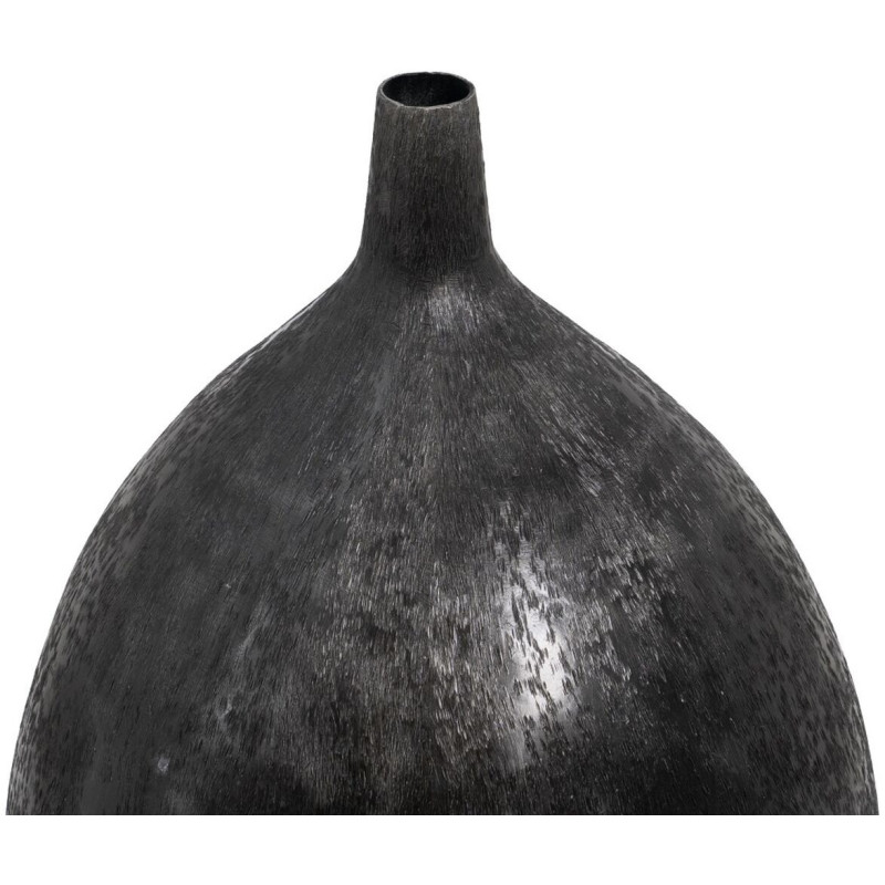 Vase moderne Ovale XXL Hauteur 100 cm en Métal Noir Amaran - 5
