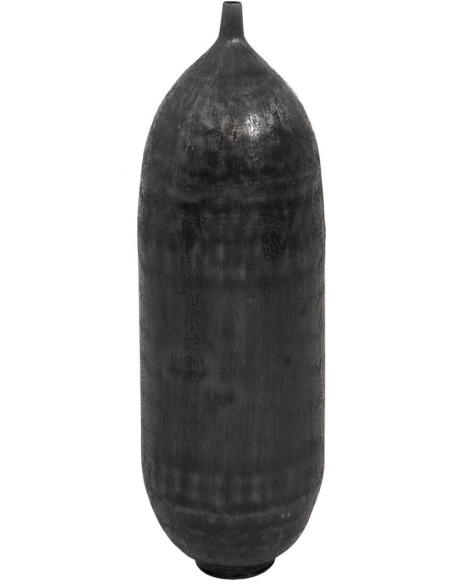Vase moderne Ovale XXL Hauteur 100 cm en Métal Noir Amaran - 6