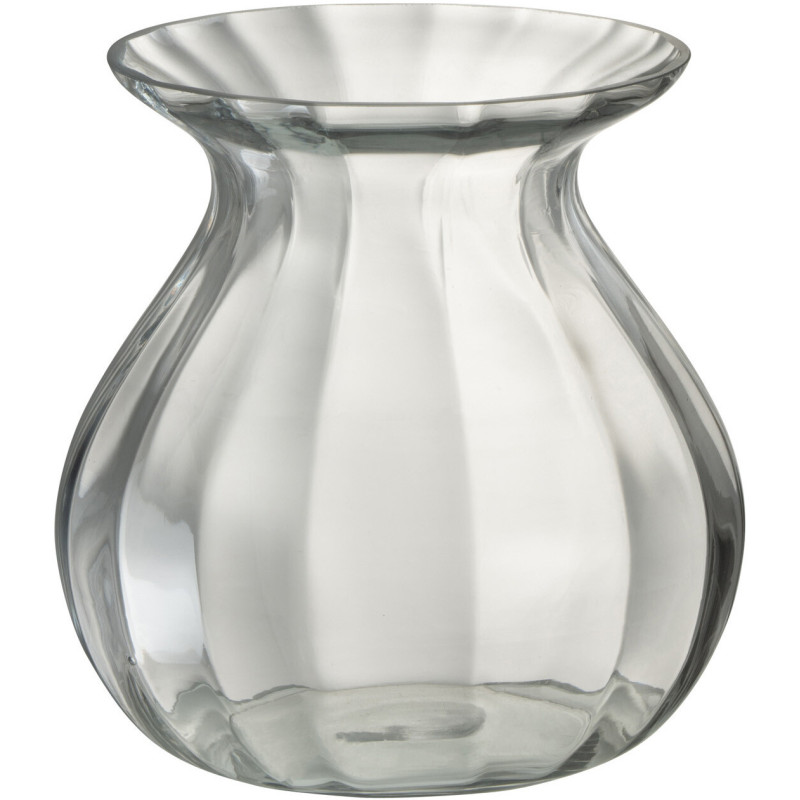 Vase Rond Amo Hauteur 20 cm en Verre Transparent - 1