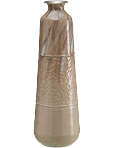 Vase moderne Cylindrique XXL Hauteur 84 cm en Métal Beige Kalanl - 1
