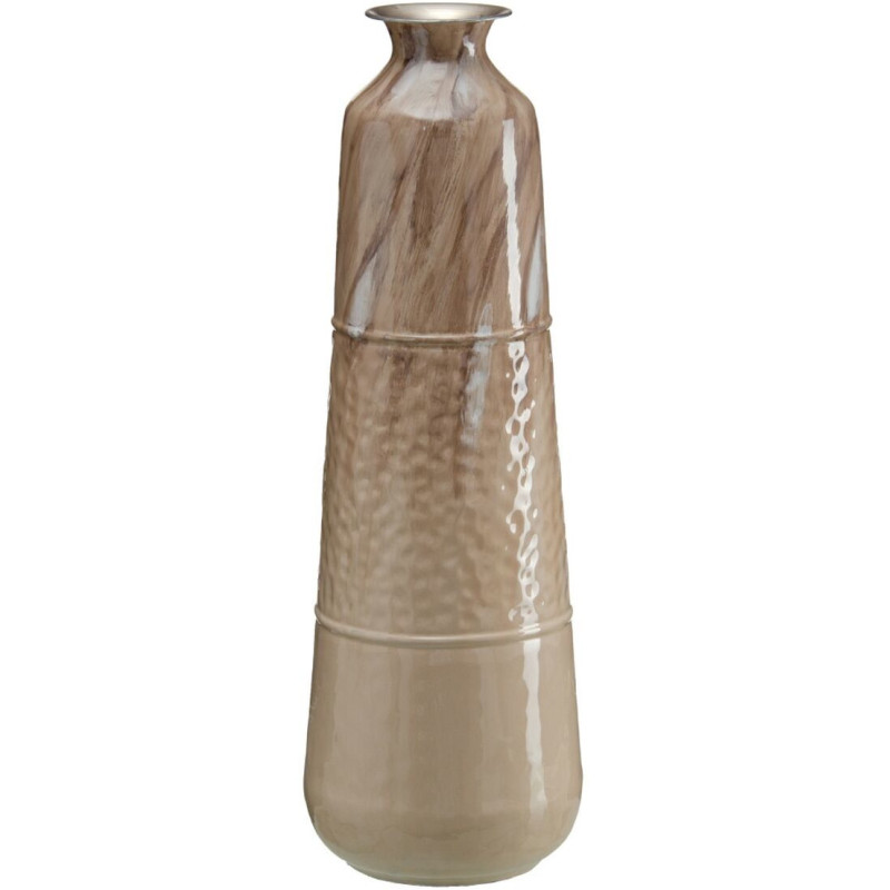 Vase moderne Cylindrique XXL Hauteur 84 cm en Métal Beige Kalanl - 1