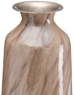 Vase moderne Cylindrique XXL Hauteur 84 cm en Métal Beige Kalanl - 1 2