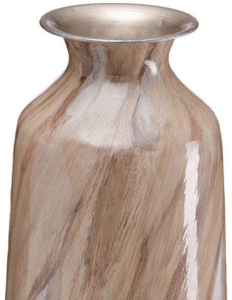 Vase moderne Cylindrique XXL Hauteur 84 cm en Métal Beige Kalanl - 2