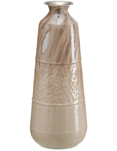 Vase moderne Cylindrique XXL Hauteur 68 cm en Métal Beige Kalanl - 1