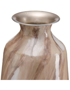 Vase moderne Cylindrique XXL Hauteur 68 cm en Métal Beige Kalanl - 2