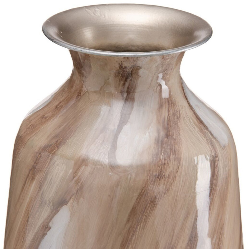 Vase moderne Cylindrique XXL Hauteur 68 cm en Métal Beige Kalanl - 2