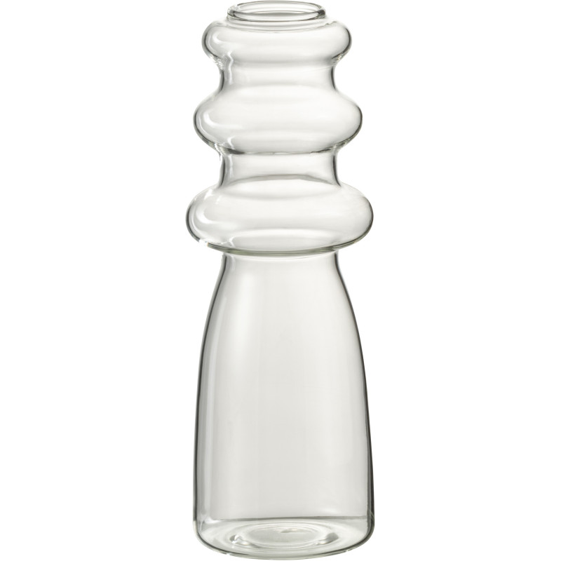 Vase Cylindrique Luna Hauteur 20 cm en Verre Transparent - 1