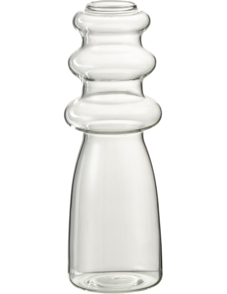 Vase Cylindrique Luna Hauteur 20 cm en Verre Transparent - 1