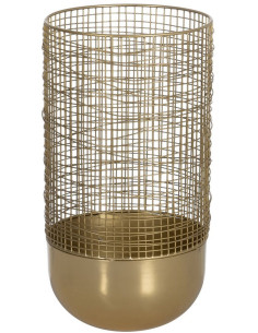 Vase design Cylindrique XL Hauteur 40 cm en Métal Doré Campsi - 1