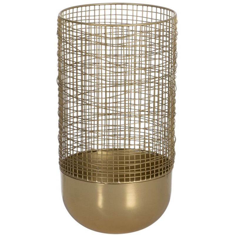 Vase design Cylindrique XL Hauteur 40 cm en Métal Doré Campsi - 1