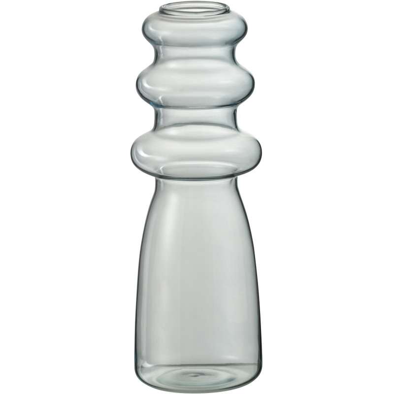 Vase Cylindrique Luna Hauteur 20 cm en Verre Bleu - 1