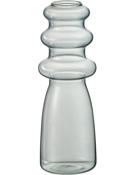 Vase Cylindrique Luna Hauteur 20 cm en Verre Bleu - 1