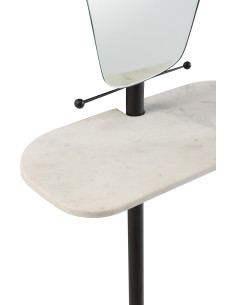 Miroir Mural Irrégulier Verona en Marbre Blanc Métal Noir - 1 2