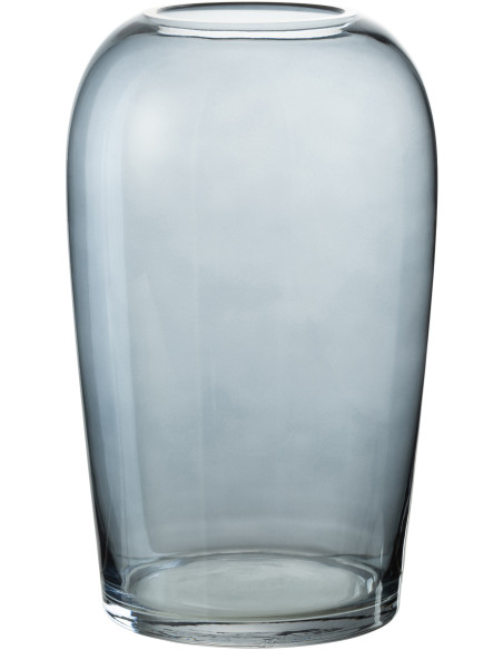 Vase Ovale Egg Hauteur 20 cm en Verre Gris - 1