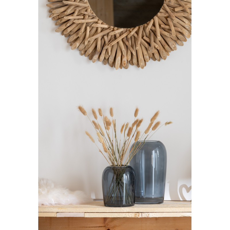 Vase Ovale Egg Hauteur 20 cm en Verre Gris - 2