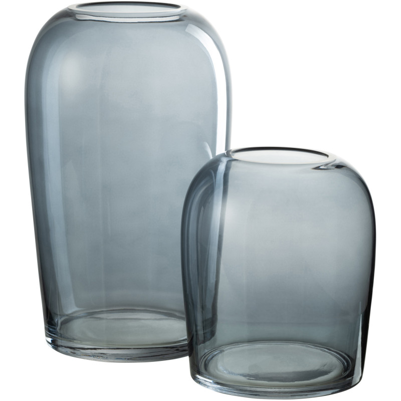 Vase Ovale Egg Hauteur 20 cm en Verre Gris - 3