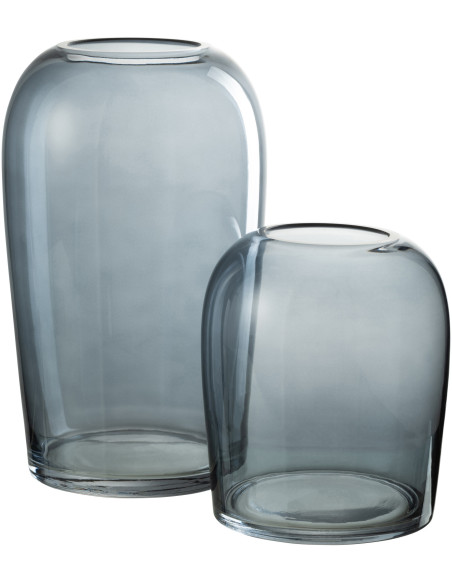 Vase Ovale Egg Hauteur 20 cm en Verre Gris - 3