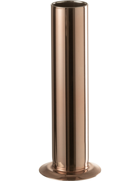 Vase Cylindrique Cooply Hauteur 25 cm en Verre Cuivré - 1