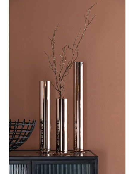 Vase Cylindrique Cooply Hauteur 25 cm en Verre Cuivré - 2
