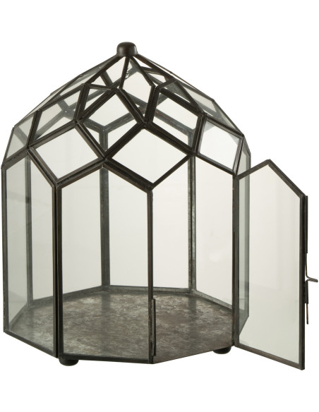 Terrarium pour plante en verre et métal noir 23 cm - 2
