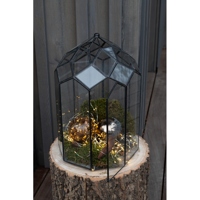 Terrarium pour plante en verre et métal noir 25 cm - 2