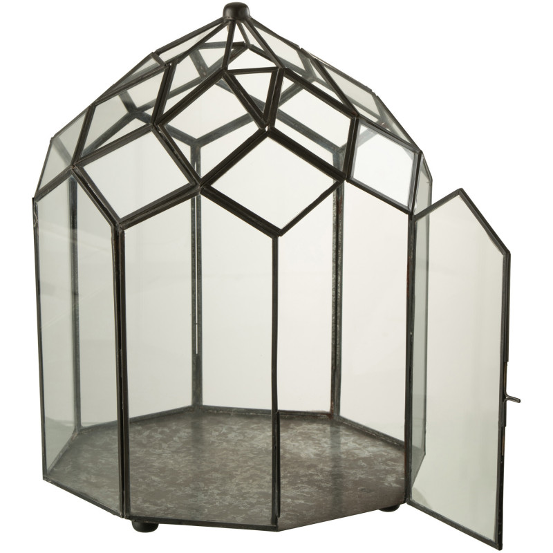 Terrarium pour plante en verre et métal noir 25 cm - 3