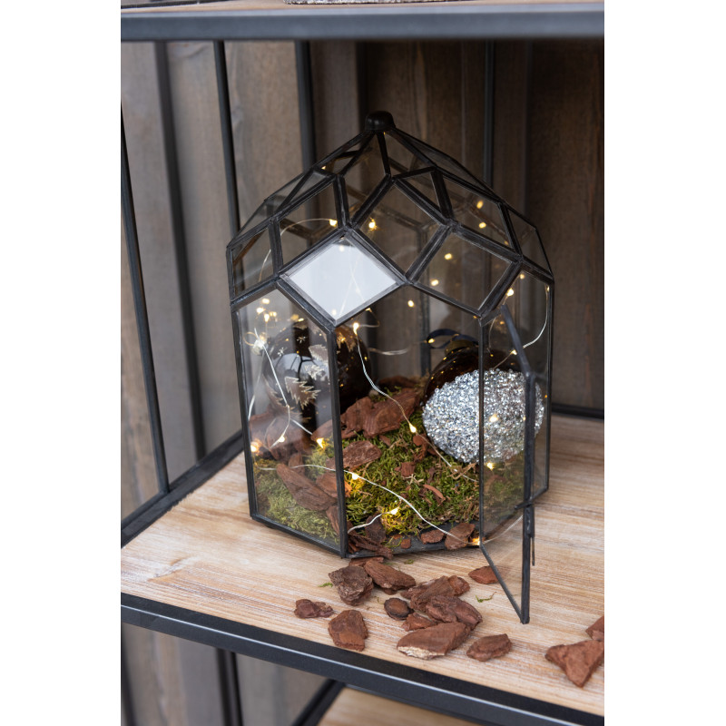 Terrarium pour plante en verre et métal noir 25 cm - 4
