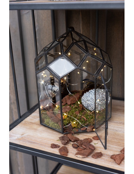 Terrarium pour plante en verre et métal noir 25 cm - 4