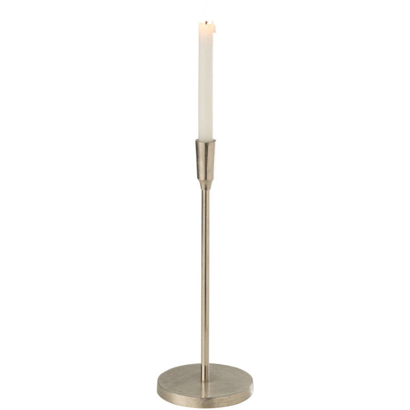 Bougeoir sur pied Candor Hauteur 40 cm en Métal Argenté - 2