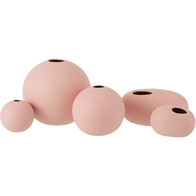 Vase Boule Hadrian Hauteur 25 cm en Céramique Rose pastel - 3