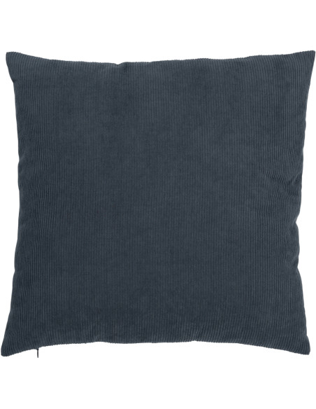 Coussin Carré Thayer 45x45 en Polyester Velours Gris bleu Effet côtelé - 1