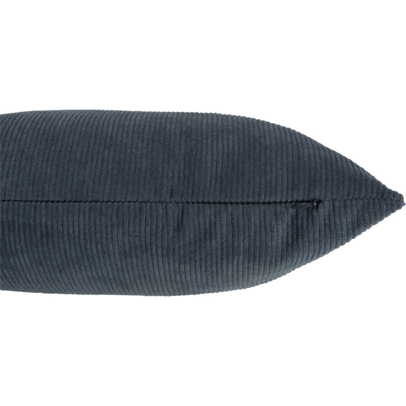 Coussin Carré Thayer 45x45 en Polyester Velours Gris bleu Effet côtelé - 3