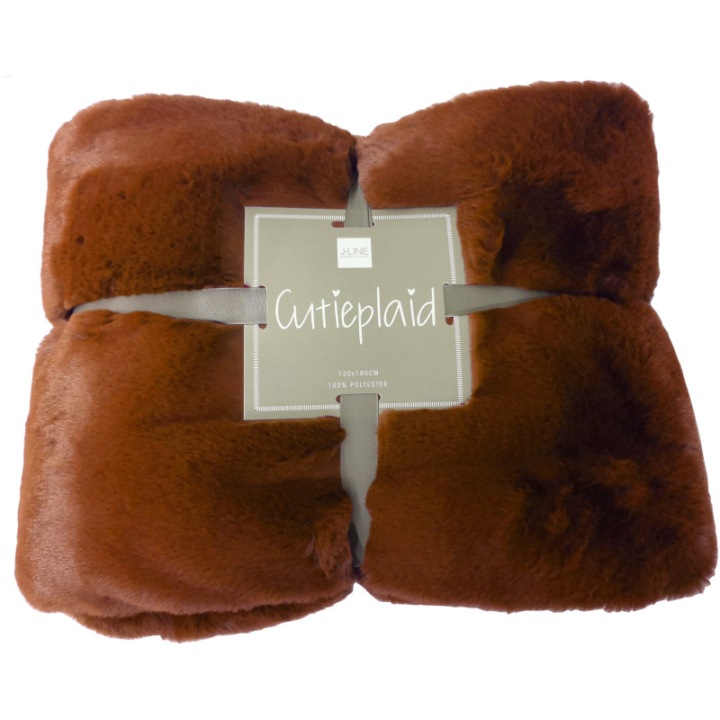 Plaid 130x180 Cutie en Polyester Sienna Marron - 5