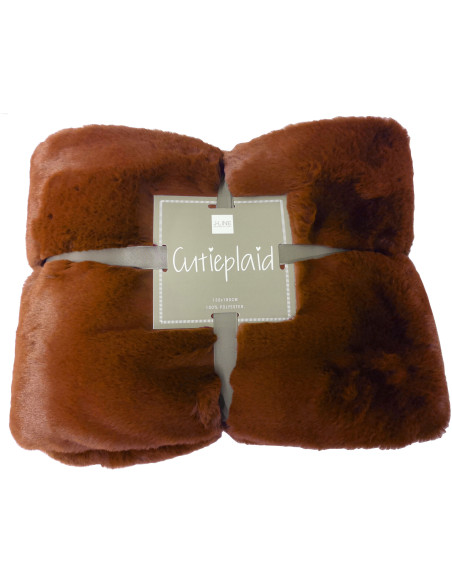 Plaid 130x180 Cutie en Polyester Sienna Marron - 5