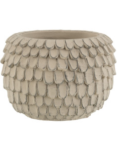 Cache-pot en Ciment Gris clair Scaly Diamètre 16 cm Motif écailles - 1