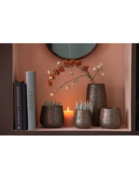 Cache-pot Diamètre 12 cm Anori en Céramique Cuivré Motif taches - 2