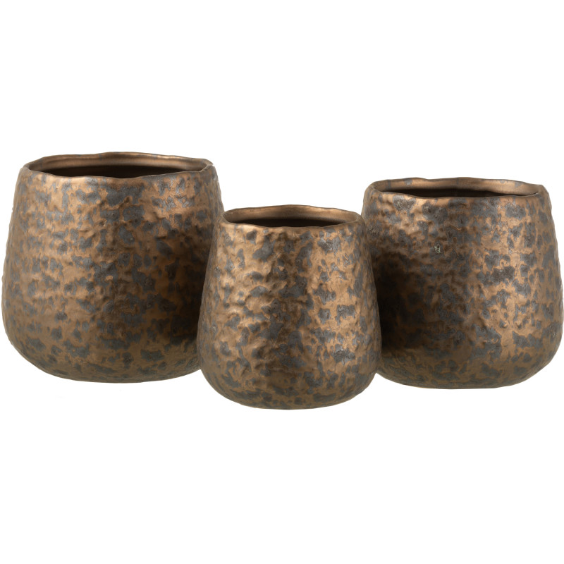 Cache-pot Diamètre 16 cm Anori en Céramique Cuivré Motif taches - 3