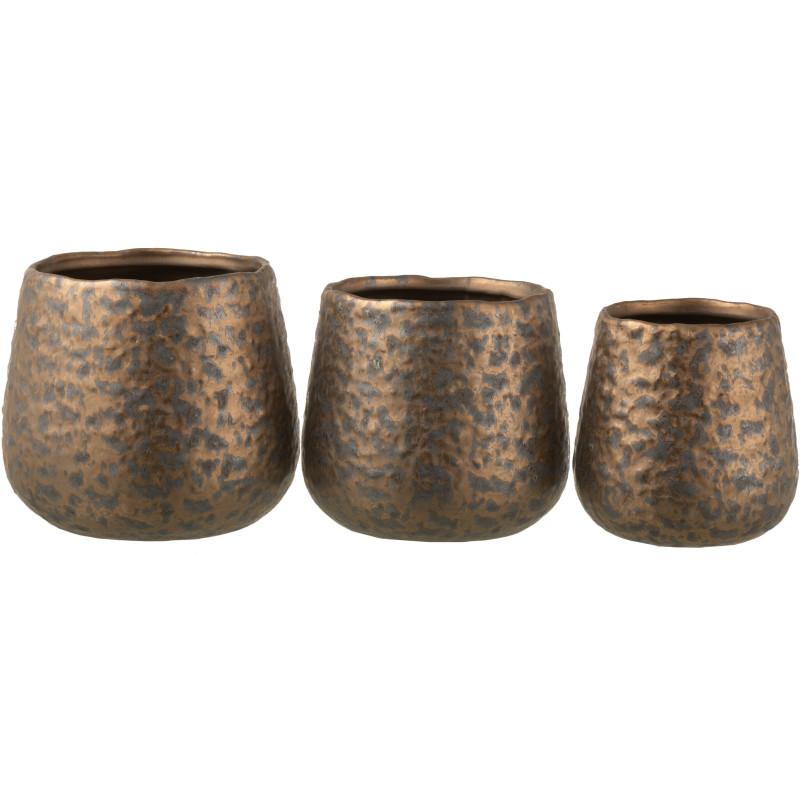 Cache-pot Diamètre 16 cm Anori en Céramique Cuivré Motif taches - 4