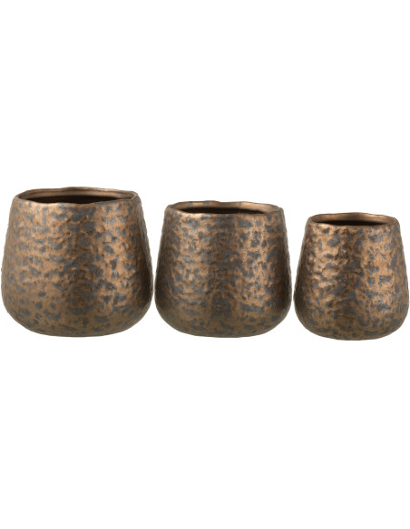 Cache-pot Diamètre 16 cm Anori en Céramique Cuivré Motif taches - 4