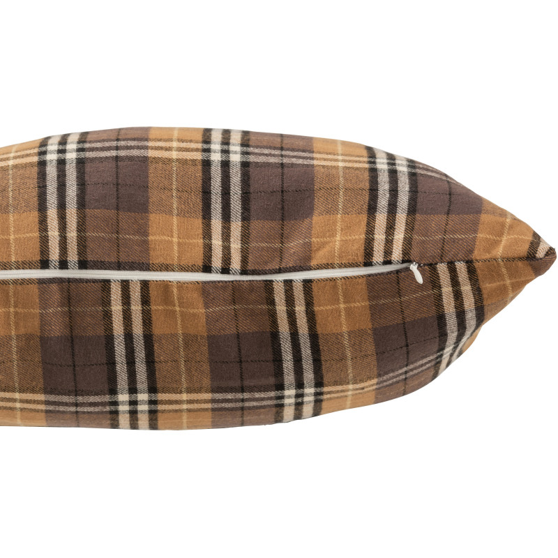 Coussin Carré Rhombus 45x45 en Polyester Ocre Marron Noir Motif carreaux - 3